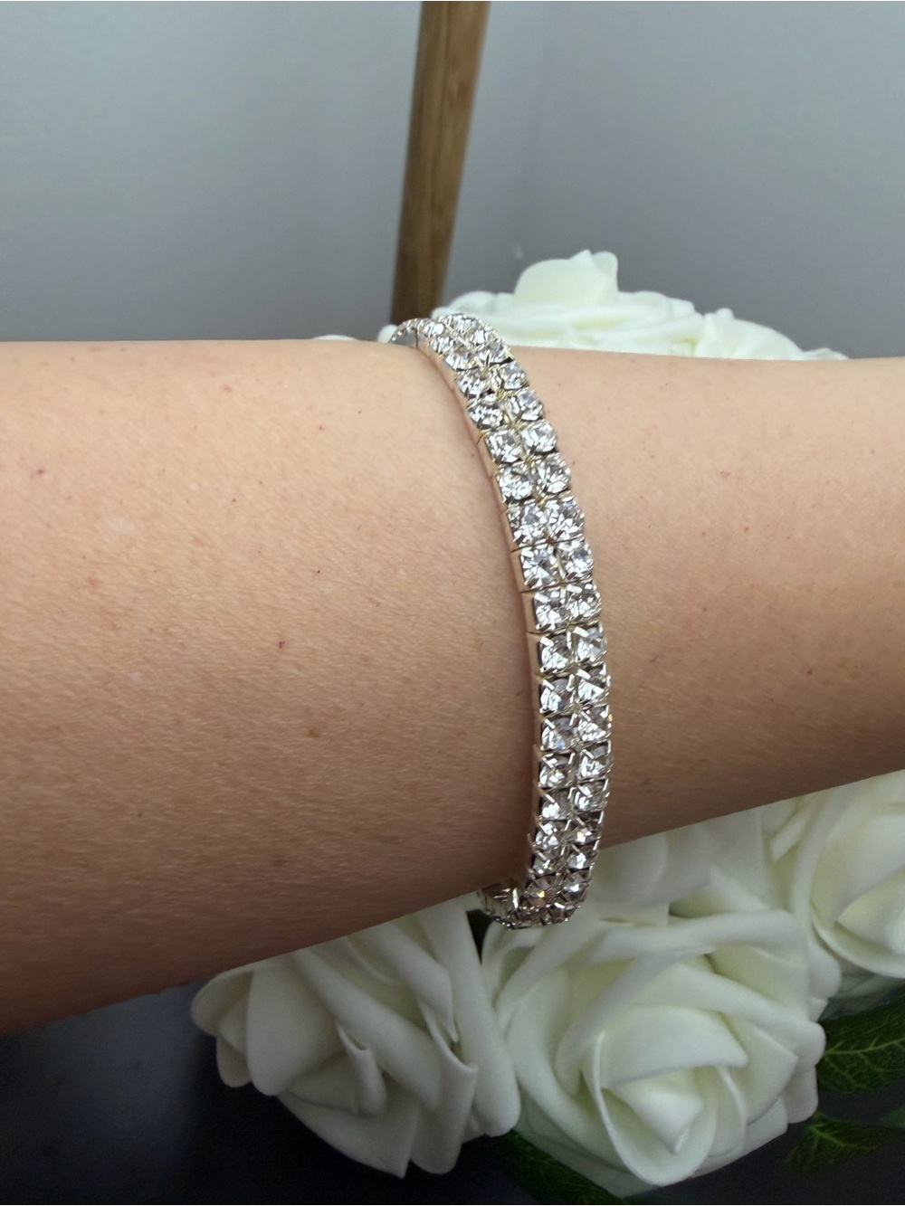 Classic Crystal Tennis Bracelet - Silver Tone